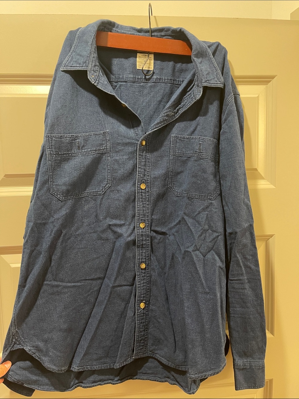 J. Crew Blue Cotton Casual Button-Down Shirt